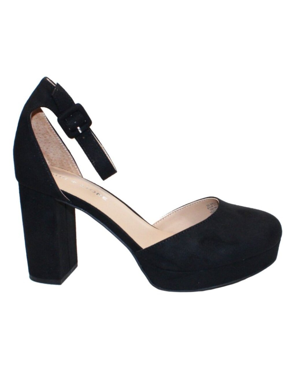 Sun + Stone Women's Birdey Ankle Strap Block Heel Platform Pumps Black 8.5 NIB - Picture 2 of 6
